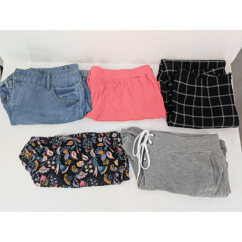 Mixed Brand Womens Plus Size 2XL 18 20 Bottoms Lot 5pc Shorts Pants Denim Floral